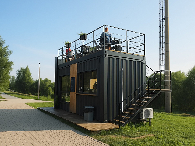 Торговый павильон кафе Сызрань из морского контейнера 15 кв.м.